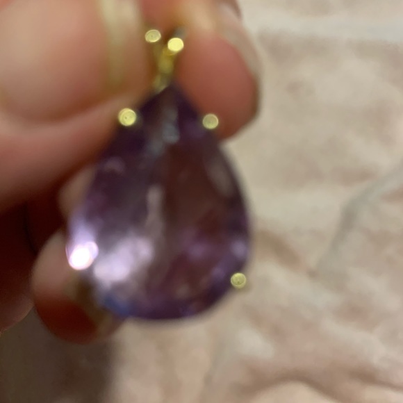 Estate 5 ct Amethyst Pendant solid 14k - Picture 2 of 5